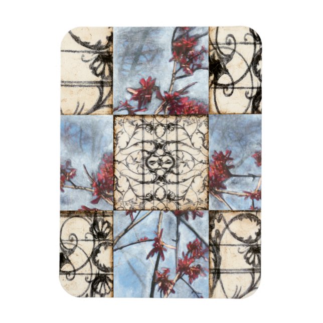 Ímã Pintura de Rolagem de Abstrato Paneled (Vertical)