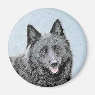 Imã Pintura de Schipperke - Arte de Cachorro Original