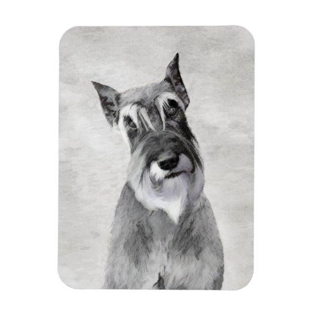 Ímã Pintura de Schnauzer (Giant) - Arte Canina (Vertical)