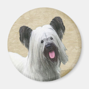 Imã Pintura de Skye Terrier - Arte Cão Original Bonit