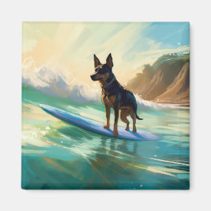 Imã Pintura de Surf na Praia do Kelpie Australiano