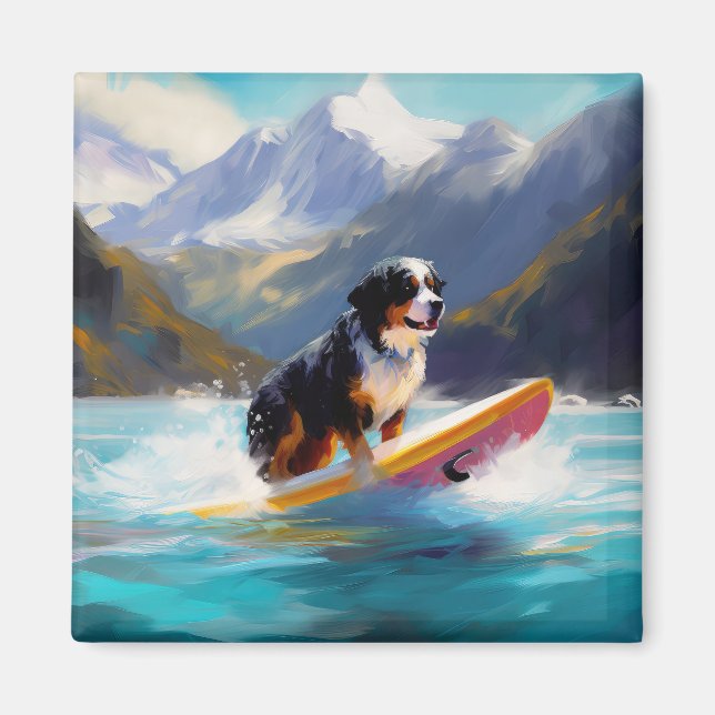Imã Pintura de surfe na praia de Bernese (Frente)