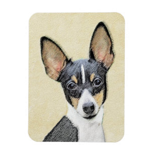 Ímã Pintura de Toy Fox Terrier - Arte de Cachorro Orig