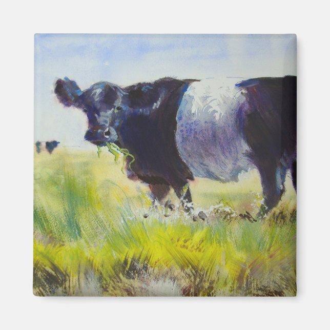 Imã Pintura de Vaca Galloway Belga (Frente)