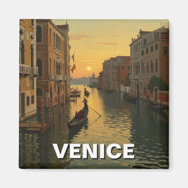 Imã Pintura de Veneza Itália Viagem Souvenir (Frente)