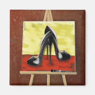 Imã Pintura digital de uma pintura de Black Stiletto