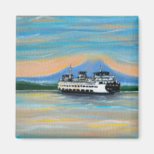 Imã Pintura do Ferry ao Nascer do Sol