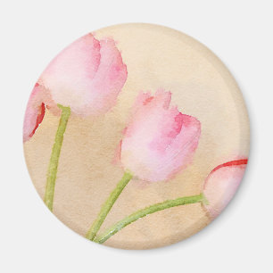 Imã Pintura do Flor de Tulipas de Água