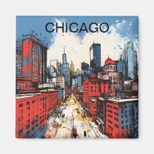 Imã Pintura do Horizonte de Chicago – Arte Urbana da C