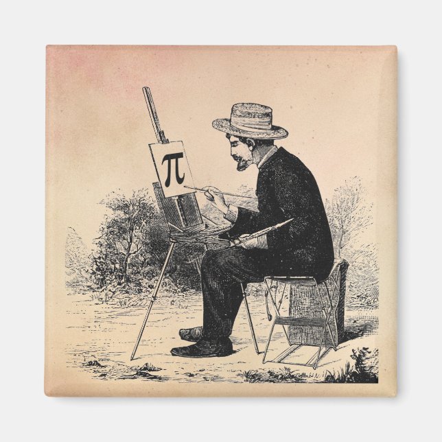 Imã Pintura do número de pi (Frente)