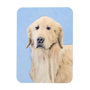 Ímã Pintura do ouro Retriever - Arte Cachorra Original