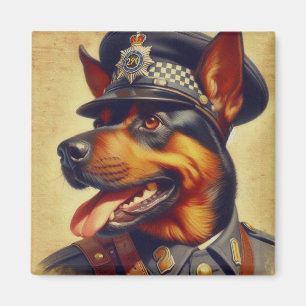 Imã Pintura do Rottweiler Retro