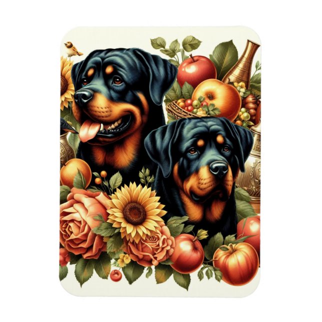 Ímã Pintura do Rottweiler Retro (Vertical)