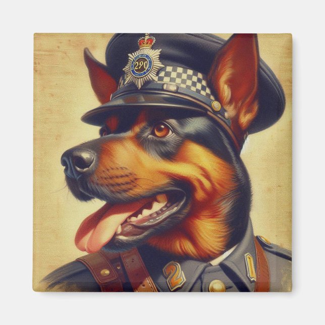 Imã Pintura do Rottweiler Retro (Frente)