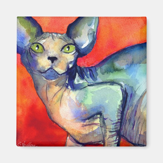 Imã Pintura do Sphinx Sphynx cat #6 (Frente)