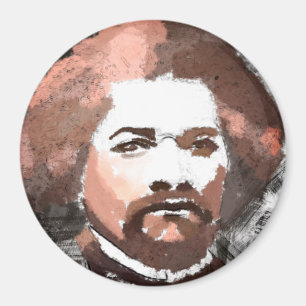 Imã Pintura Dourada de Aquarela Frederick Douglass