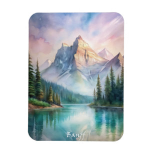 Ímã Pintura em Aquarela do Banff National Park