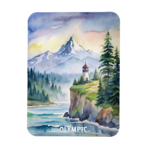 Ímã Pintura em Aquarela do Parque Nacional da olimpiad