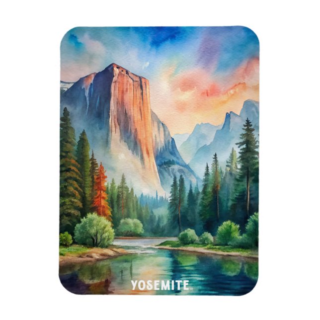Ímã Pintura em Aquarela no Parque Nacional de Yosemite (Vertical)