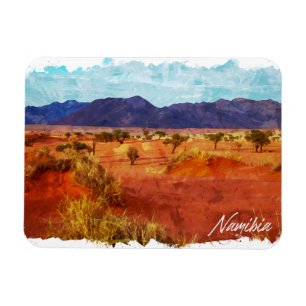 Ímã Pintura em Aquarela Panorama Paisagem Namíbia