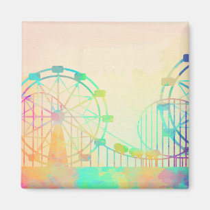 Imã Pintura em Aquarela Roda Gigante Arte de Feira