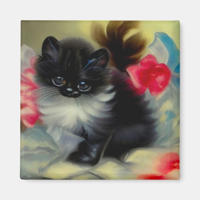 Imã Pintura em branco e preto (Frente)