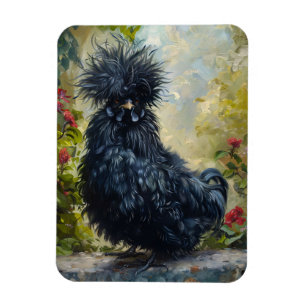 Ímã Pintura em Frango Preto Silkie