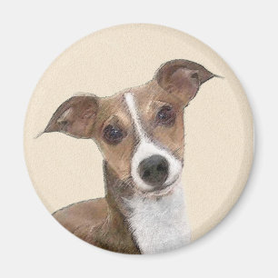 Imã Pintura em Greyhound Italiano - Arte de Cachorro O