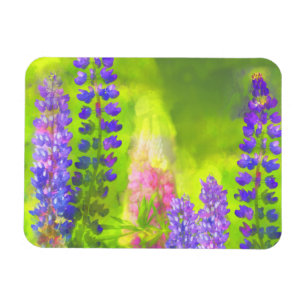 Ímã Pintura em Lupine - Arte Flor Original