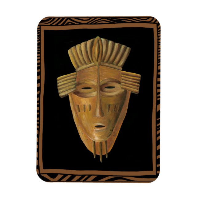 Ímã Pintura em máscara africana por Chariklia Zarris (Vertical)
