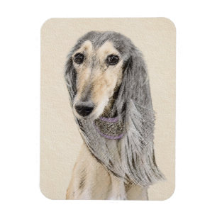 Ímã Pintura em Saluki - Arte Cão Original