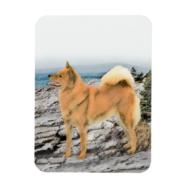 Ímã Pintura em Seashore - Arte Canina (Vertical)