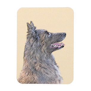 Ímã Pintura em Tervuren Belga - Arte Cachorra Original