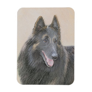Ímã Pintura em Tervuren Belga - Arte Cachorra Original