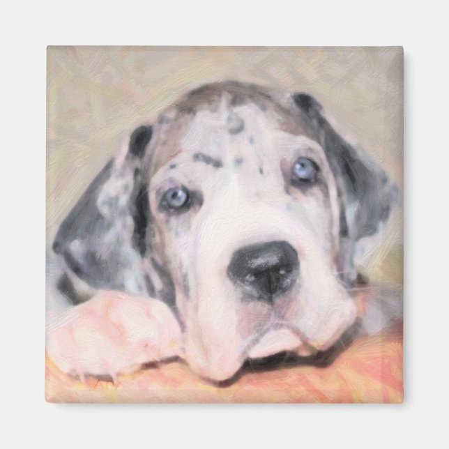 Imã Pintura: Filhote Dane (Frente)