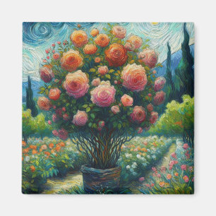 Imã Pintura Impressionista Tópica Rosa Whimsical