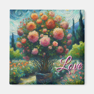 Imã Pintura Impressionista Tópica Rosa Whimsical
