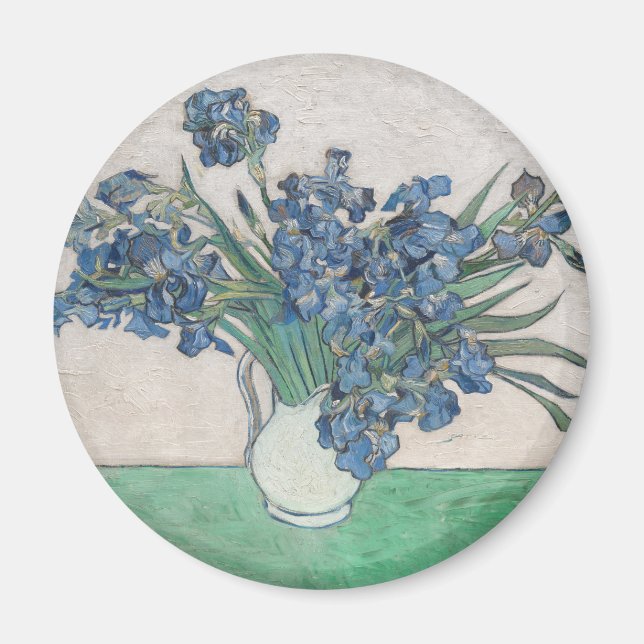 Imã Pintura Impressionista Vaso de Íris de Van Gogh (Frente)