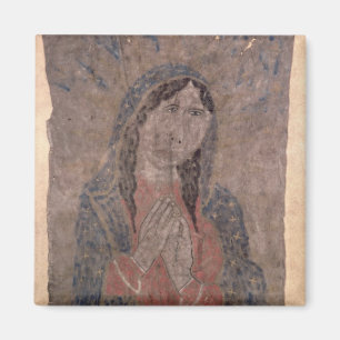 Imã Pintura indiana de Madonna, 1675 do couro cru do