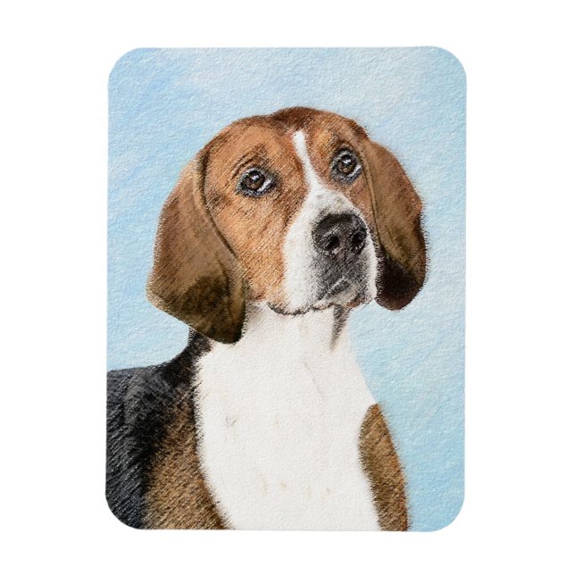 Ímã Pintura Inglesa em Foxhound - Arte Cachorro Origin (Vertical)