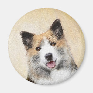 Imã Pintura Islandesa Do Cão - Arte Original Do Cão