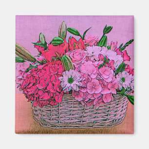 Imã Pintura na cesta das flores