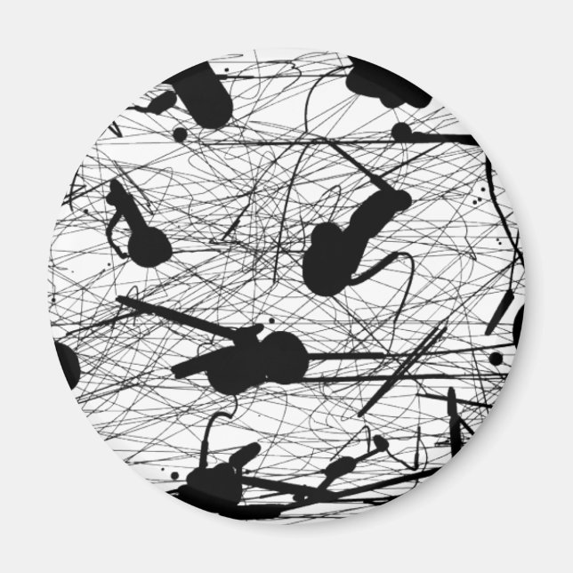 Imã Pintura original em formato preto (Frente)