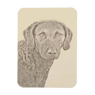 Ímã Pintura Original para Cão na Baía de Chesapeake