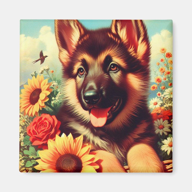Imã Pintura para pinos de German shepherd cômodo (Frente)