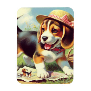 Ímã Pintura para puppy com beagle