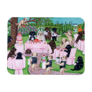 Ímã Pintura personalizada do casamento de Labrador