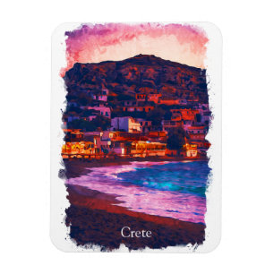 Ímã Pintura por Aquarela da ilha grega de Creta Grécia