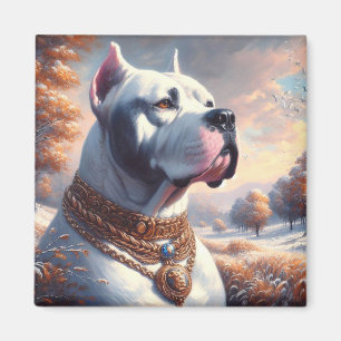 Imã Pintura Retro Dogo Argentino