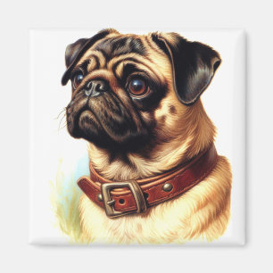 Imã Pintura Retroativa de Pug de Cubo